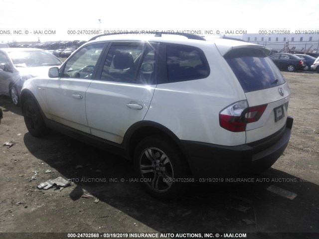 WBXPA93465WD23381 - 2005 BMW X3 3.0I WHITE photo 3