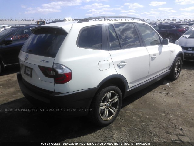 WBXPA93465WD23381 - 2005 BMW X3 3.0I WHITE photo 4