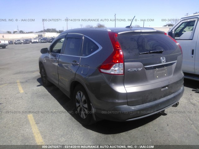 5J6RM3H78CL008522 - 2012 HONDA CR-V EXL BROWN photo 3