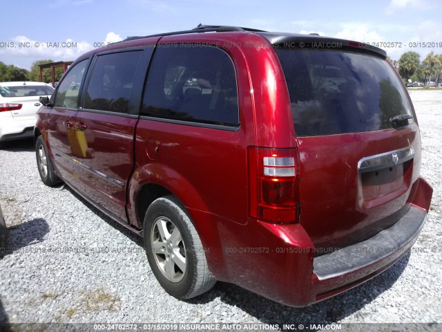 1D8HN54P08B147011 - 2008 DODGE GRAND CARAVAN SXT RED photo 3