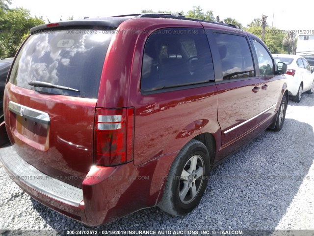 1D8HN54P08B147011 - 2008 DODGE GRAND CARAVAN SXT RED photo 4