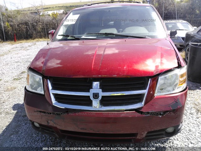 1D8HN54P08B147011 - 2008 DODGE GRAND CARAVAN SXT RED photo 6