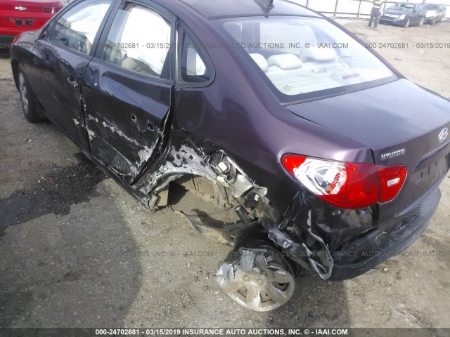 KMHDU46D39U680114 - 2009 HYUNDAI ELANTRA GLS/SE PURPLE photo 6