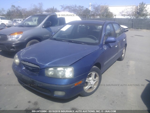 KMHDN55D91U033046 - 2001 HYUNDAI ELANTRA GLS/GT BLUE photo 2