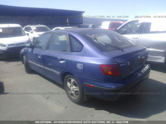 KMHDN55D91U033046 - 2001 HYUNDAI ELANTRA GLS/GT BLUE photo 3