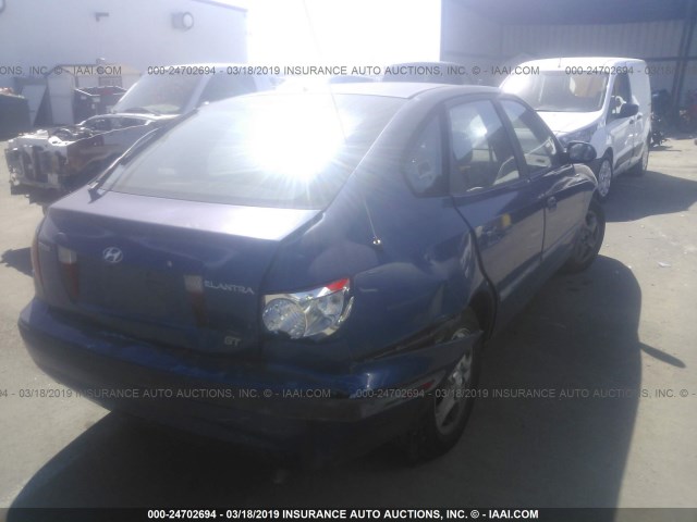 KMHDN55D91U033046 - 2001 HYUNDAI ELANTRA GLS/GT BLUE photo 4