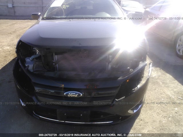 3FAHP0HAXCR365615 - 2012 FORD FUSION SE BLACK photo 6