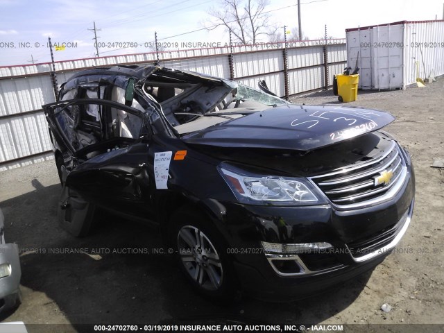 1GNKVHKD9FJ323739 - 2015 CHEVROLET TRAVERSE LT BLACK photo 1