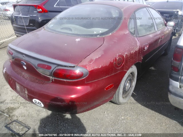 1FAFP52U6WG252215 - 1998 FORD TAURUS LX/SE RED photo 4