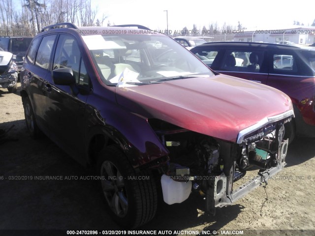 JF2SJABC3GH521102 - 2016 SUBARU FORESTER 2.5I RED photo 1