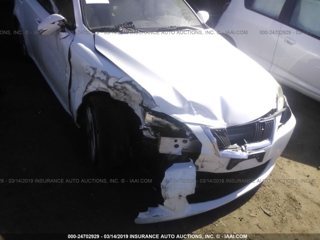 JTHBK262192088404 - 2009 LEXUS IS 250 WHITE photo 6