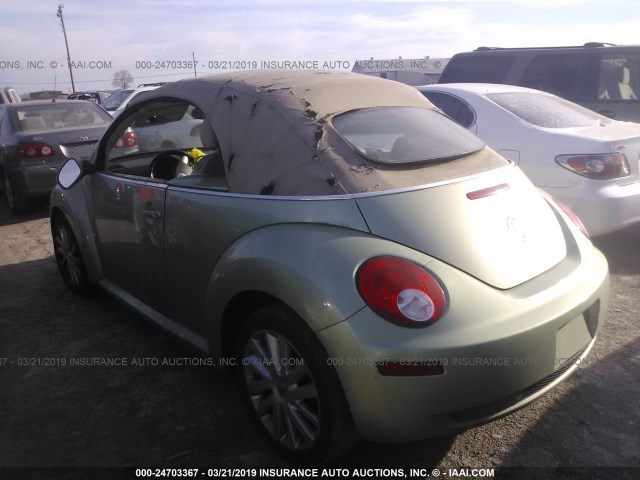 3VWRF31YX8M414968 - 2008 VOLKSWAGEN NEW BEETLE CONVERTIBLE SE GREEN photo 3