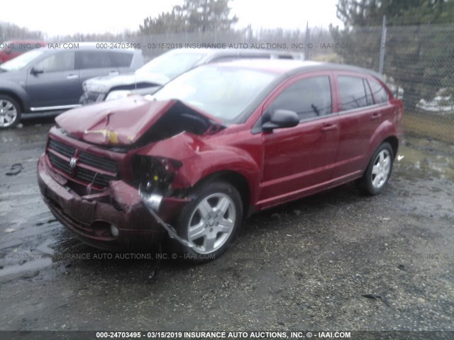 1B3HB48A99D179812 - 2009 DODGE CALIBER SXT RED photo 2