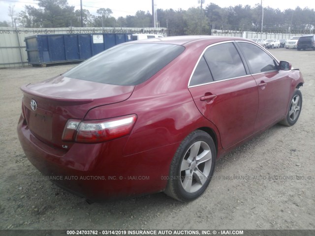 JTNBE46K073050461 - 2007 TOYOTA CAMRY NEW GENERAT CE/LE/XLE/SE RED photo 4