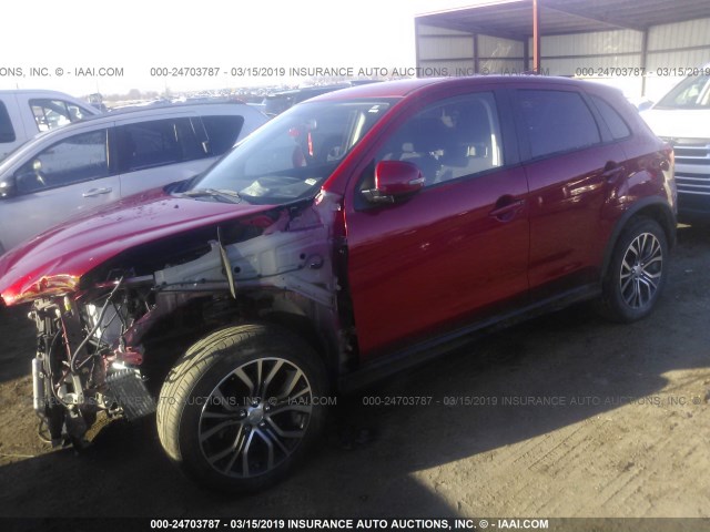 JA4AR3AU0HZ026855 - 2017 MITSUBISHI OUTLANDER SPORT ES/SE RED photo 2