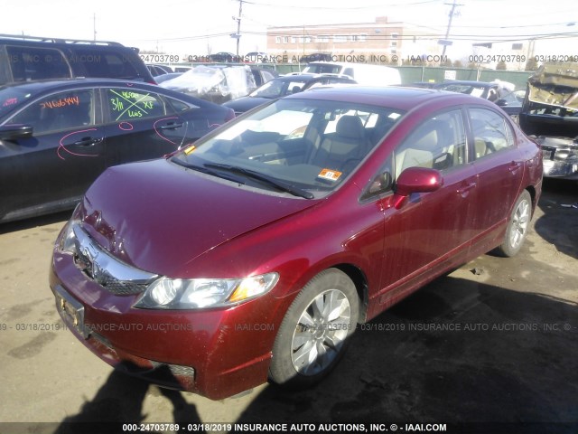 2HGFA16959H507179 - 2009 HONDA CIVIC EXL RED photo 2