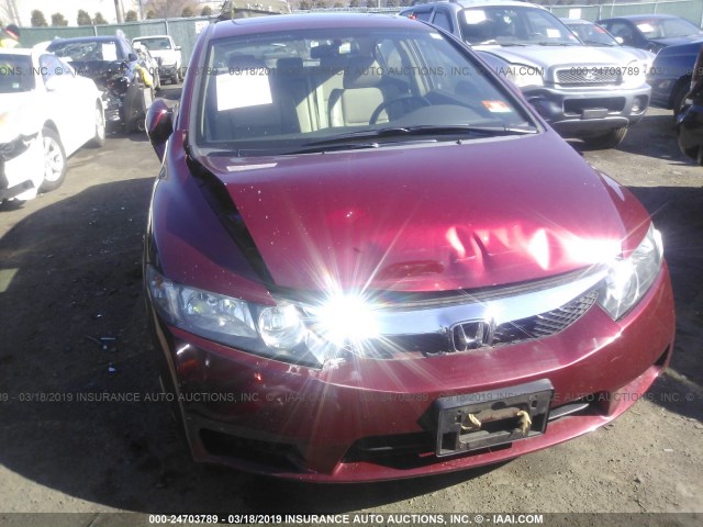 2HGFA16959H507179 - 2009 HONDA CIVIC EXL RED photo 6