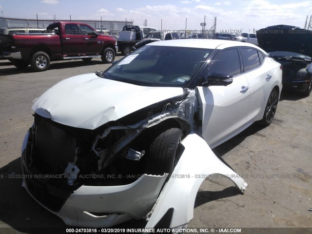 1N4AA6AP0JC391334 - 2018 NISSAN MAXIMA 3.5S/SV/SL/SR/PLAT WHITE photo 2