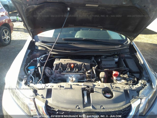 2HGFB2F99FH502761 - 2015 HONDA CIVIC EXL ნაცრისფერი ფოტო 10