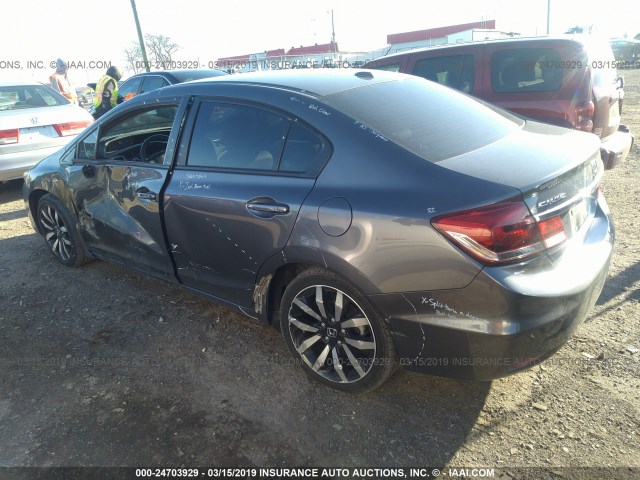 2HGFB2F99FH502761 - 2015 HONDA CIVIC EXL ნაცრისფერი ფოტო 3