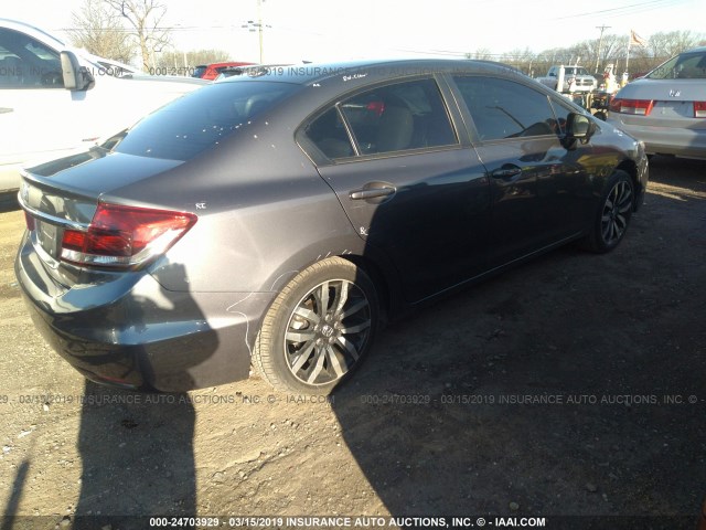 2HGFB2F99FH502761 - 2015 HONDA CIVIC EXL ნაცრისფერი ფოტო 4