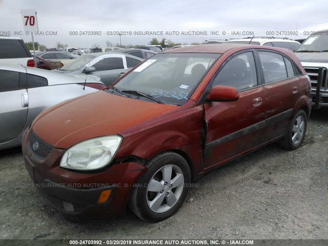 KNADE163376232252 - 2007 KIA RIO 5 SX ORANGE photo 2