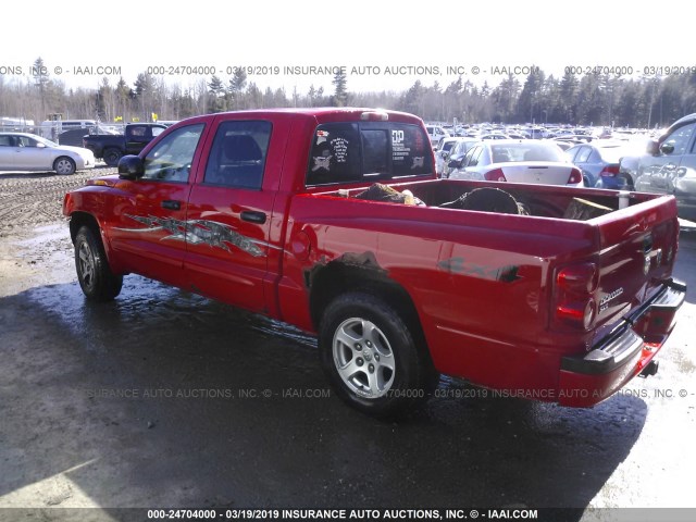 1D7HW48N15S247974 - 2005 DODGE DAKOTA QUAD SLT RED photo 3