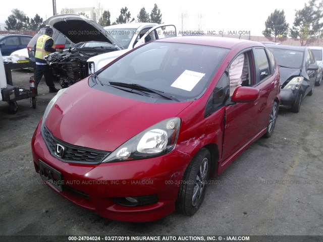 JHMGE8G53DC066187 - 2013 HONDA FIT SPORT RED photo 2