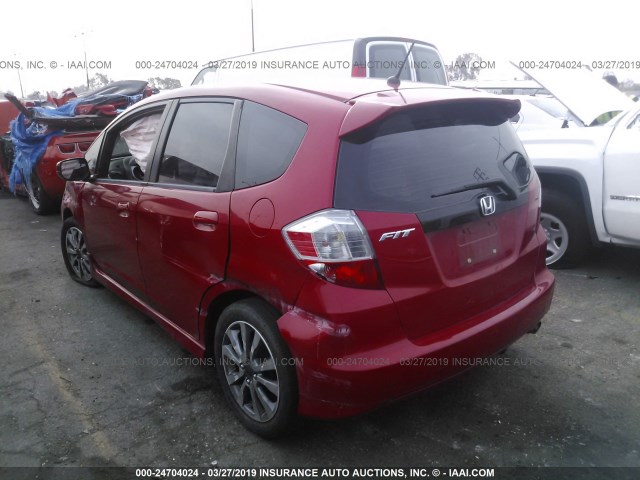 JHMGE8G53DC066187 - 2013 HONDA FIT SPORT RED photo 3