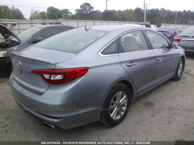 5NPE24AA9FH176250 - 2015 HYUNDAI SONATA ECO GRAY photo 4