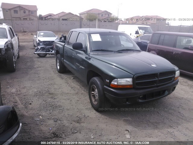 1B7GL2AN2YS630937 - 2000 DODGE DAKOTA QUAD GREEN photo 1