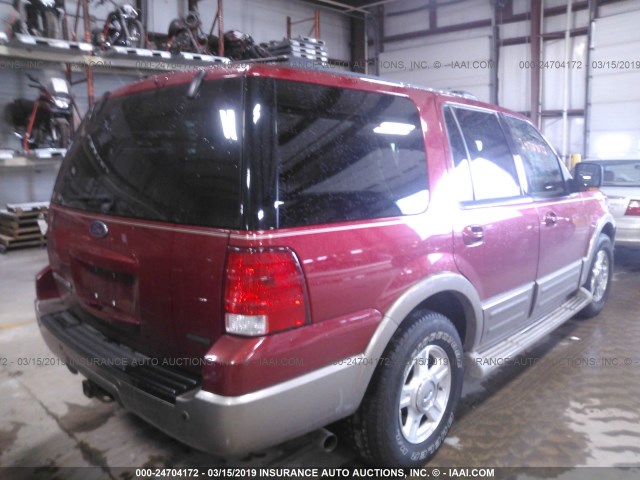 1FMFU18L74LA88404 - 2004 FORD EXPEDITION EDDIE BAUER RED photo 4