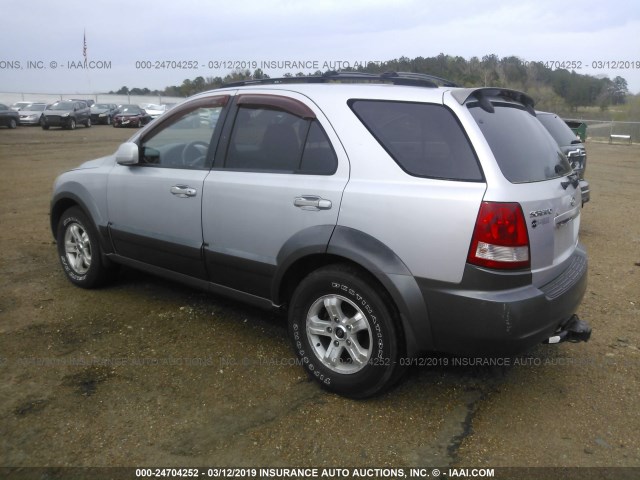 KNDJC733555346095 - 2005 KIA SORENTO EX/LX SILVER photo 3