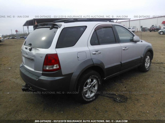 KNDJC733555346095 - 2005 KIA SORENTO EX/LX SILVER photo 4