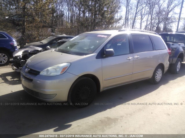 5TDZA23C94S077698 - 2004 TOYOTA SIENNA CE/LE BEIGE photo 2