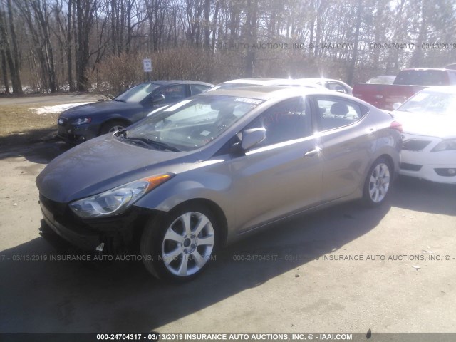 5NPDH4AE6CH088930 - 2012 HYUNDAI ELANTRA GLS/LIMITED GRAY photo 2