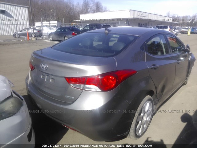 5NPDH4AE6CH088930 - 2012 HYUNDAI ELANTRA GLS/LIMITED GRAY photo 4