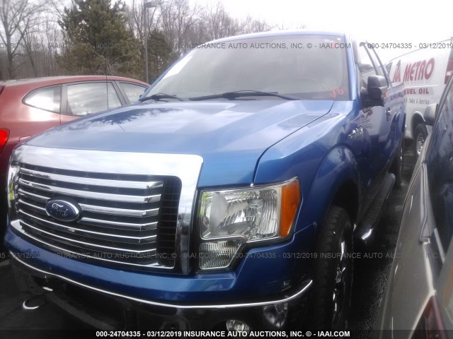 1FTFX1EF0CFC46105 - 2012 FORD F150 SUPER CAB BLUE photo 2