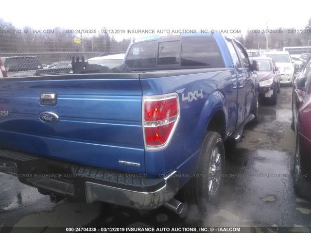 1FTFX1EF0CFC46105 - 2012 FORD F150 SUPER CAB BLUE photo 4