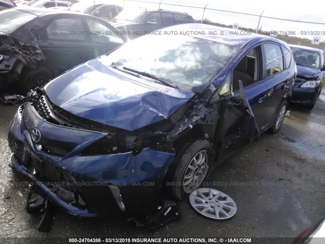 JTDZN3EU4D3232031 - 2013 TOYOTA PRIUS V BLUE photo 2