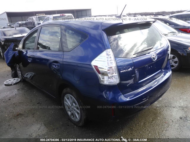 JTDZN3EU4D3232031 - 2013 TOYOTA PRIUS V BLUE photo 3