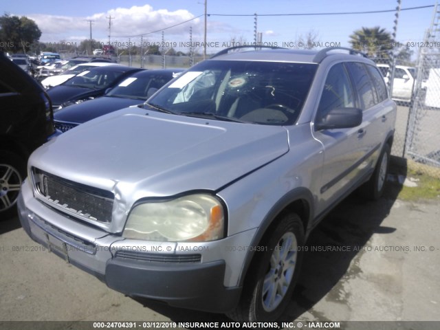 YV1CZ91H541092115 - 2004 VOLVO XC90 T6 SILVER photo 2