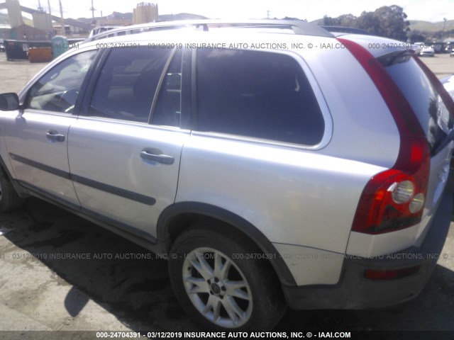 YV1CZ91H541092115 - 2004 VOLVO XC90 T6 SILVER photo 3