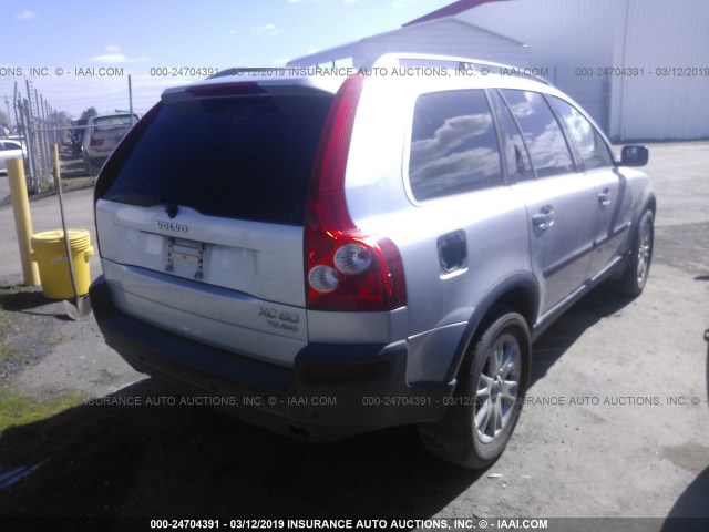 YV1CZ91H541092115 - 2004 VOLVO XC90 T6 SILVER photo 4