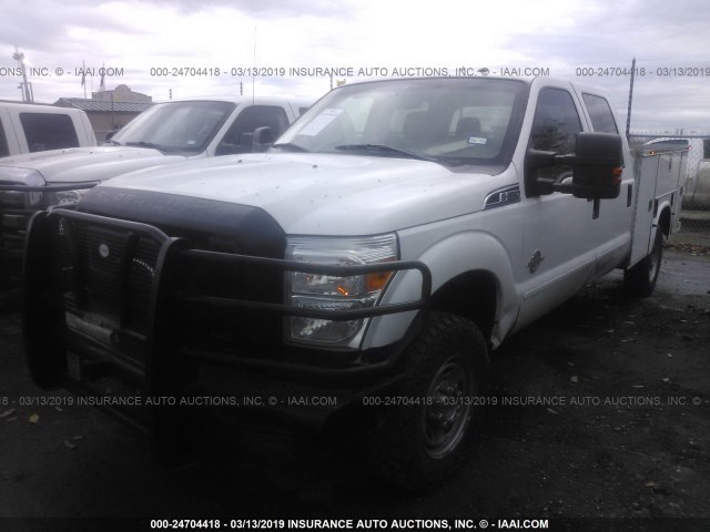 1FT7W3BT5EEB63663 - 2014 FORD F350 SUPER DUTY WHITE photo 2