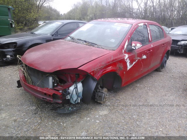 1G1AT58H697147634 - 2009 CHEVROLET COBALT LT RED photo 2