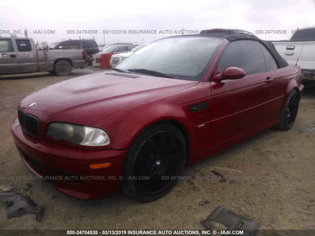 WBSBR93494PK07560 - 2004 BMW M3 RED photo 2