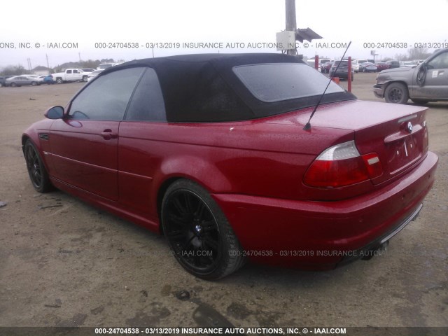 WBSBR93494PK07560 - 2004 BMW M3 RED photo 3