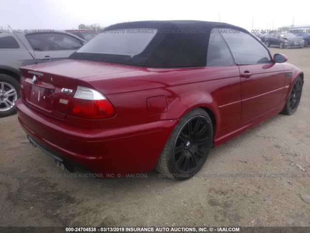 WBSBR93494PK07560 - 2004 BMW M3 RED photo 4