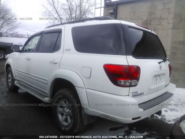 5TDBT44A97S278235 - 2007 TOYOTA SEQUOIA SR5 WHITE photo 3